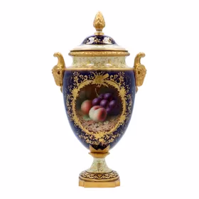 Pair of Coalport Trophy Vases by Frederick Chivers