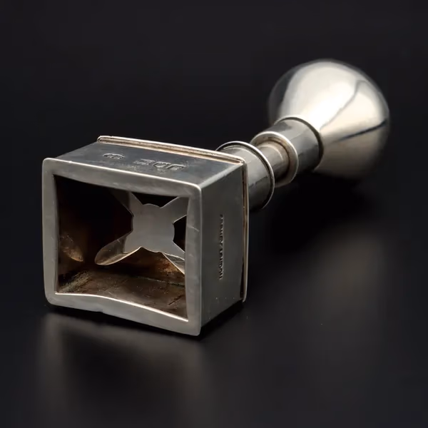 Edwardian Lantz Patented Silver Combination Stamp Dispenser and Moistener