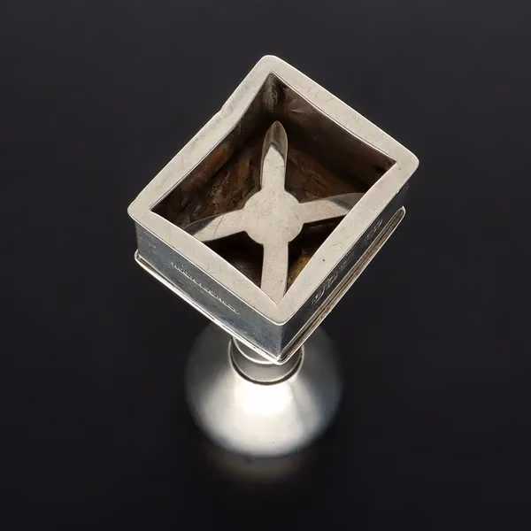 Edwardian Lantz Patented Silver Combination Stamp Dispenser and Moistener