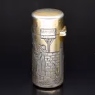 Victorian Silver Gilt Scent Bottle in the style of Kate Greenway