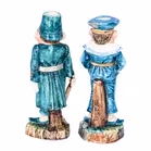 Charming Pair of Majolica Candlestick Holders