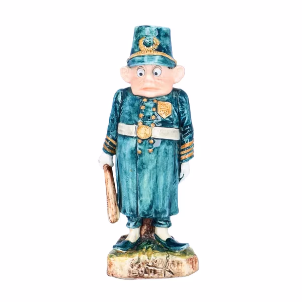Charming Pair of Majolica Candlestick Holders