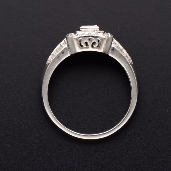 14ct White Gold Diamond Cluster Ring