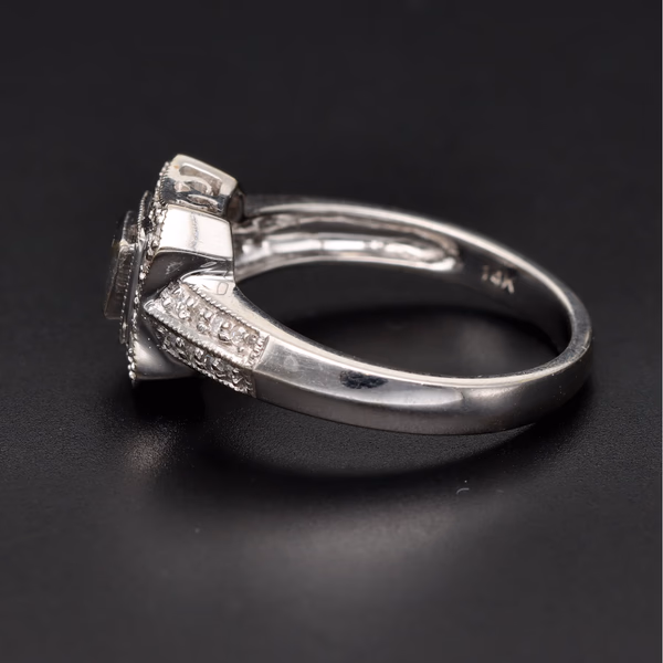 14ct White Gold Diamond Cluster Ring