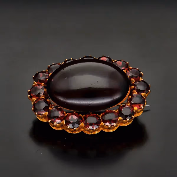 19th Century 18ct Garnet Brooch