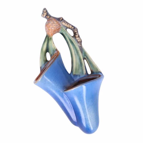 American Art Pottery Roseville Pine Cone Double Wall Pocket