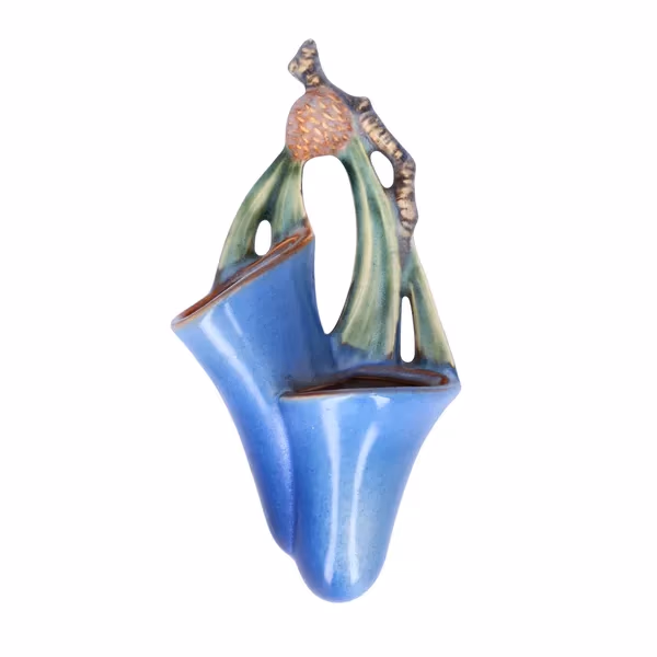 American Art Pottery Roseville Pine Cone Double Wall Pocket