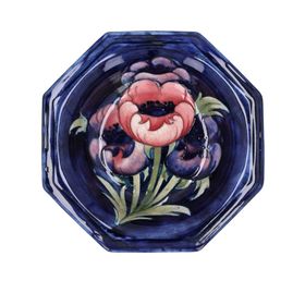 William Moorcroft Big Poppy Octagonal Dish