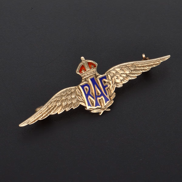 9ct Gold RAF Sweetheart Brooch