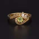 18ct Gold Peridot and Diamond Ring