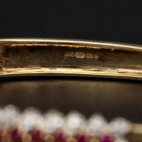 9ct Gold Ruby and Diamond Bangle image-5