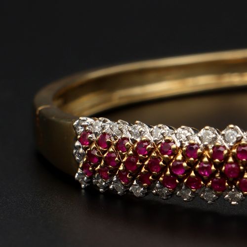 9ct Gold Ruby and Diamond Bangle image-3