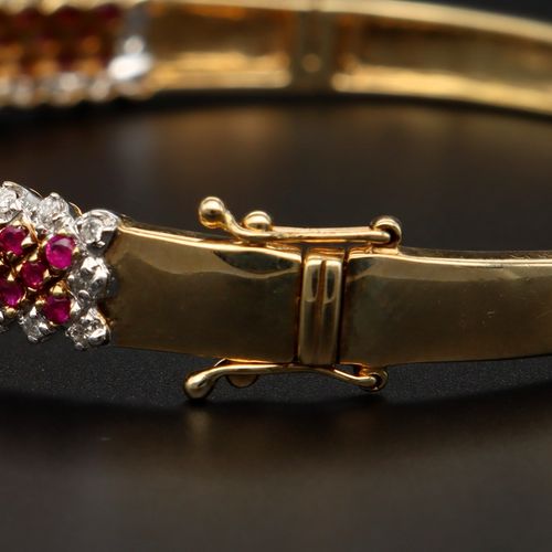 9ct Gold Ruby and Diamond Bangle image-4