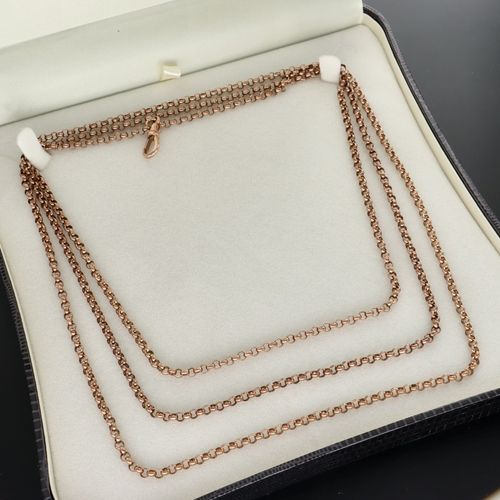 9ct Rose Gold Muff Chain image-1