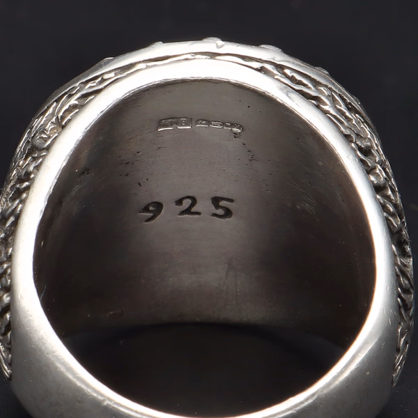 Large Silver Wolf Head Ring