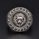 Large Silver Wolf Head Ring