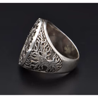 Large Silver Wolf Head Ring