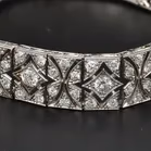 French Belle Epoque Platinum and Old Cut Diamonds Bracelet