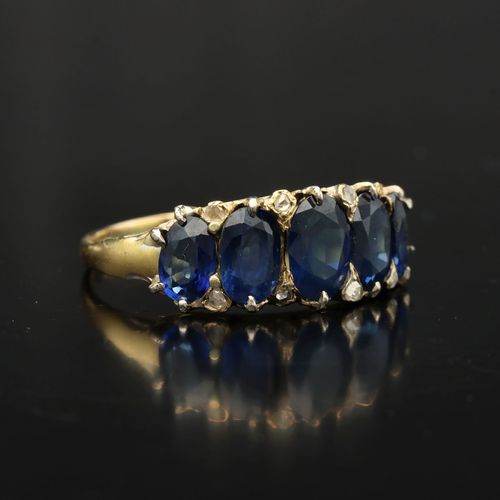 18ct Gold Sapphire and Diamond Ring image-1