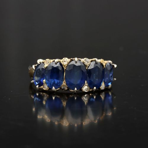 18ct Gold Sapphire and Diamond Ring image-2