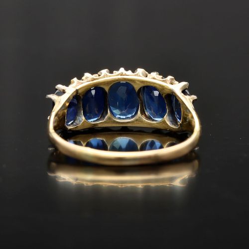 18ct Gold Sapphire and Diamond Ring image-4