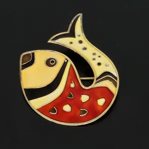 David Andersen Silver and Enamel Fish Brooch