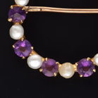 15ct Yellow Gold Antique Amethyst & Pearl Brooch