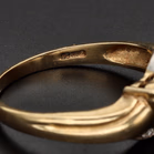 Unusual 9ct Gold Heart Shaped Topaz Diamond Ring