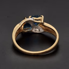 Unusual 9ct Gold Heart Shaped Topaz Diamond Ring
