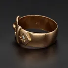 18ct Gold Diamond and Ruby Buckle Ring