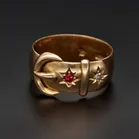 18ct Gold Diamond and Ruby Buckle Ring