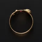 18ct Gold Diamond and Ruby Buckle Ring