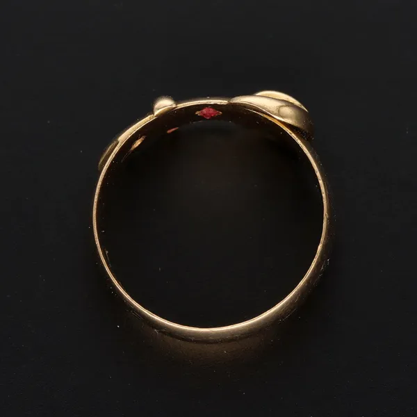 18ct Gold Diamond and Ruby Buckle Ring