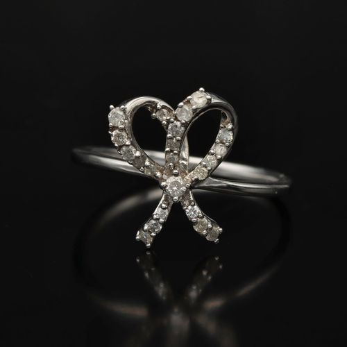 Gold Diamond Bow Ring image-2