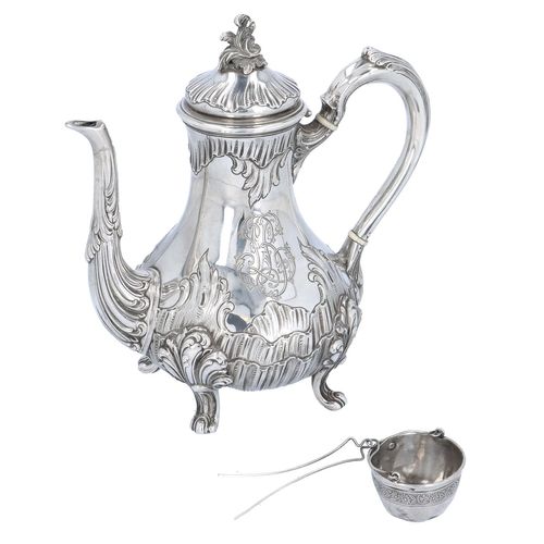 Antique French Silver Coffee Pot image-1