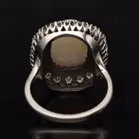 18ct Gold Large Opal Cabochon and Diamond Flowerhead Ring