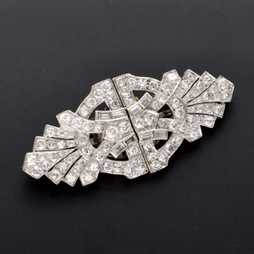 Diamond Encrusted Art Deco Clip