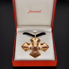 18ct Gold Baccarat Glass Cross Pendant