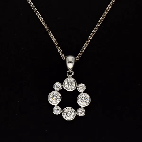18ct White Gold Bubble Pendant