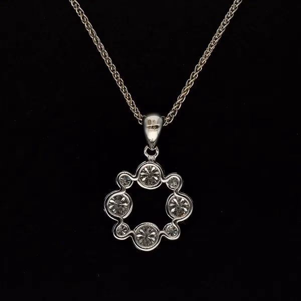 18ct White Gold Bubble Pendant