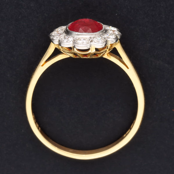 18ct Yellow Gold Ruby & Diamond Ring