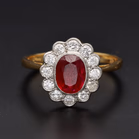 18ct Yellow Gold Ruby & Diamond Ring