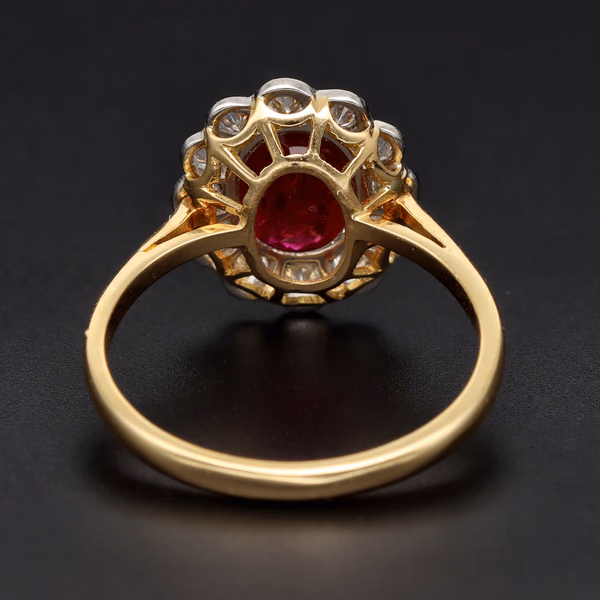 18ct Yellow Gold Ruby & Diamond Ring