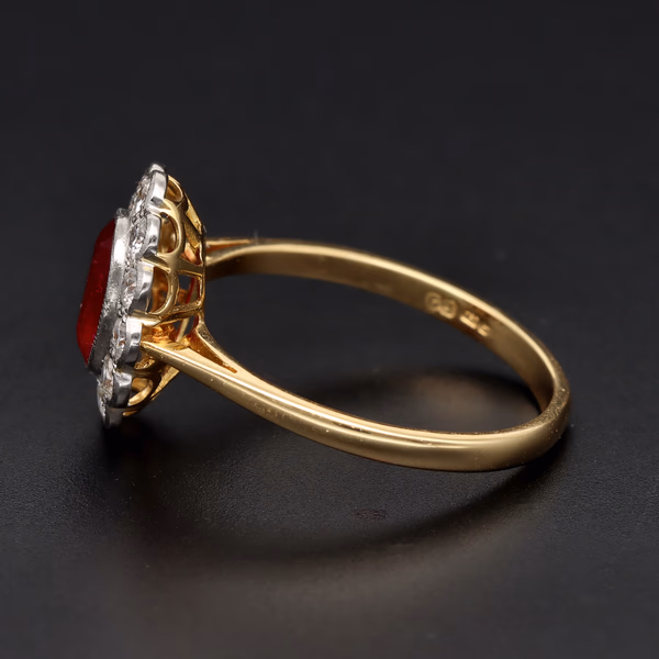 18ct Yellow Gold Ruby & Diamond Ring
