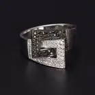 9k Gold Diamond Buckle Ring