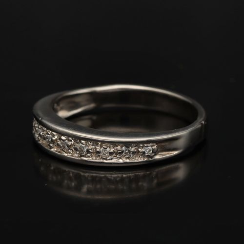9ct White Gold Half Eternity Ring image-1