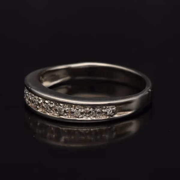 9ct White Gold Half Eternity Ring