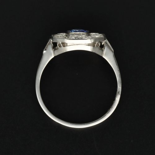 Platinum Sapphire and Diamond Ring image-5