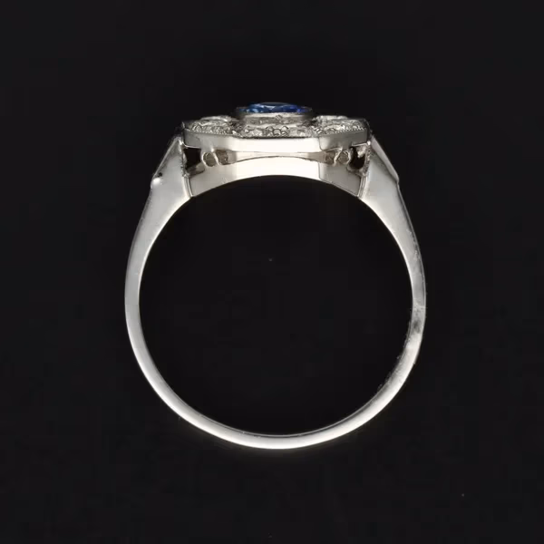 Platinum Sapphire and Diamond Ring