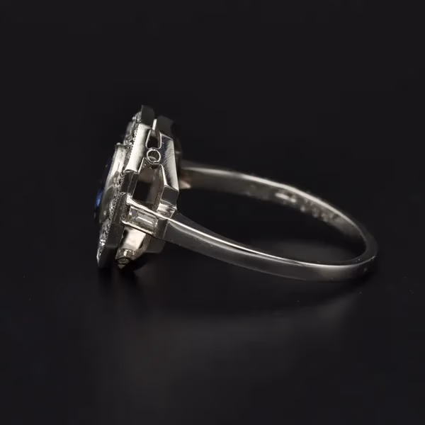 Platinum Sapphire and Diamond Ring